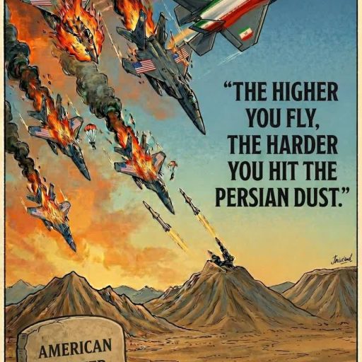 THE HIGHER YOU FLY, THE HARDER YOU HIT THE PERSIAN DUST.