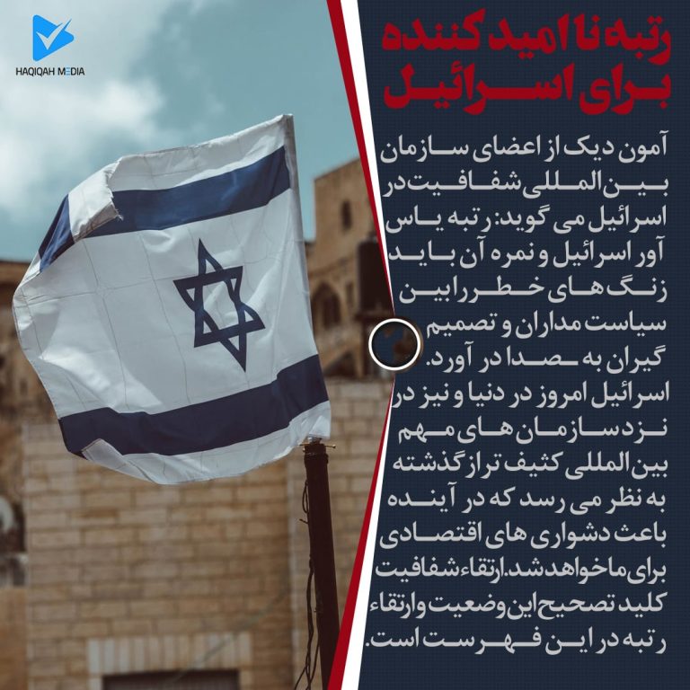 رتبه نا امید کننده برای اسرائیل