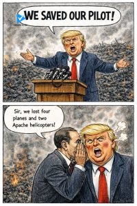 ترامپ:ما خلبانمون رو نجات دادیم.